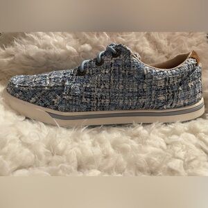 Twisted X Light Blue Tweed Low-Top Sneakers